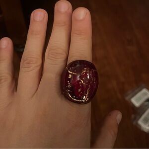 Red glass ring JTV
